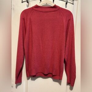 Vintage 90s Designers Originals pink Sweater back zip soft cozy preppy warm‎ M